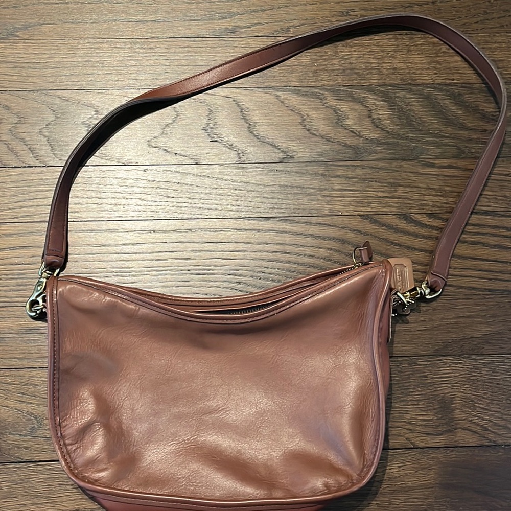 COACH brown leather shoulder bag